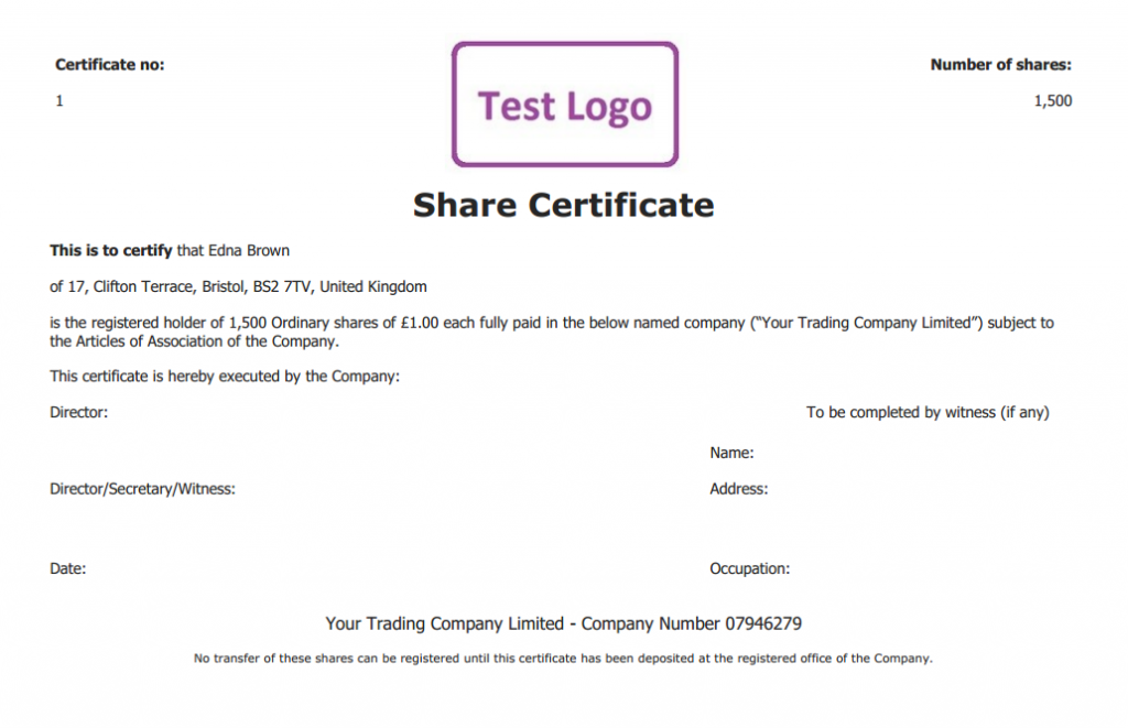 Certificate Template Uk share cert 1