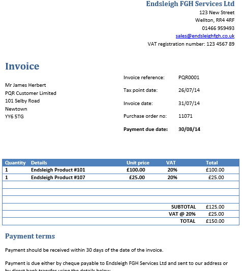 When should an invoice be issued?