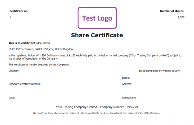 share cert 1