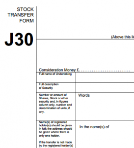 J30 stock transfer form