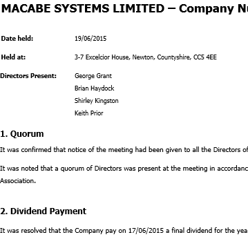 produce dividend vouchers for a uk limited company  inform