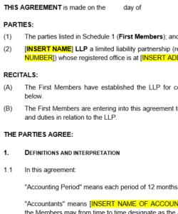 LLP agreement