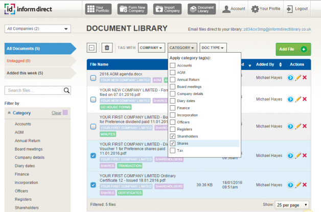 Bulk tag documents in document library