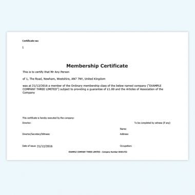 Online membership certificates