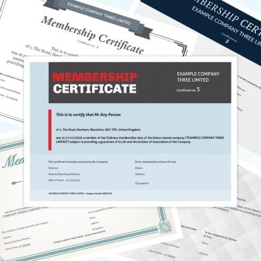 Premium membership certificates