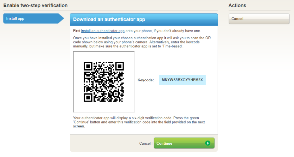 Then enter the six-digit code generated by your authenticator app into the ...