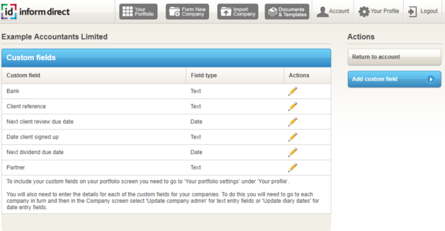 Custom fields