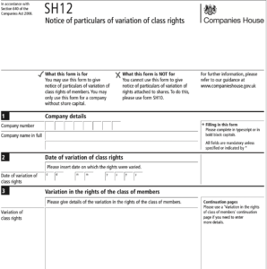 SH12 Form