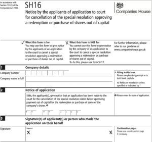 SH16 Form