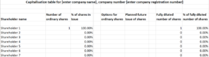 cap table template
