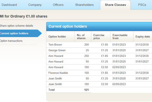 Option scheme by option holder