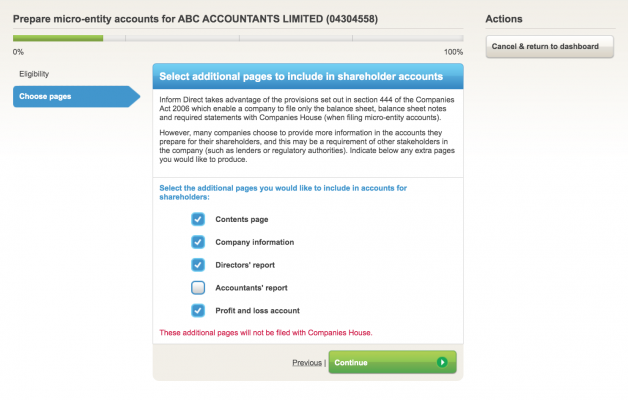 micro entity accounts additional pages