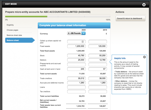 balance sheet