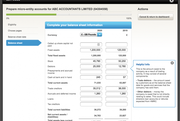 balance sheet