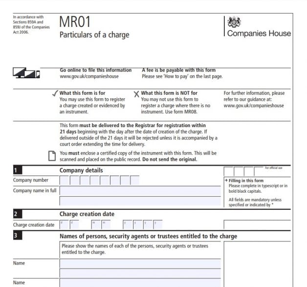 assignment of charge companies house