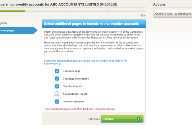 Micro-entity accounts additional pages