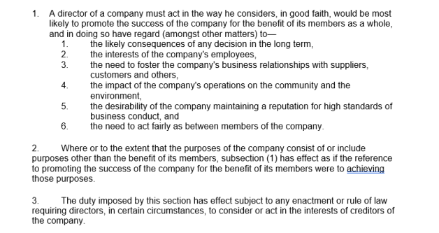 Directors' responsibilities B Corp