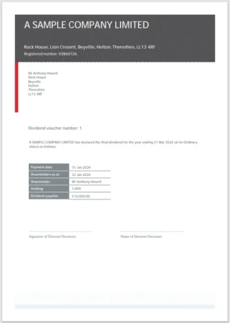 Bold Dividend Voucher Template
