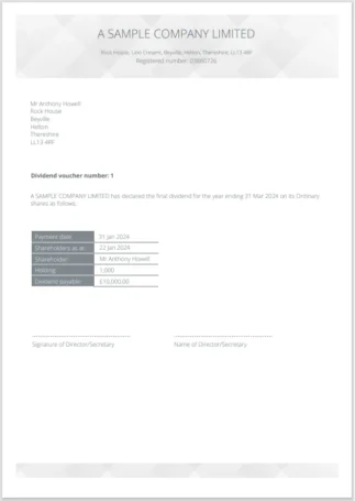 Diamond Dividend Voucher Template