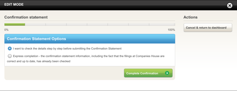 Confirmation Statement Process