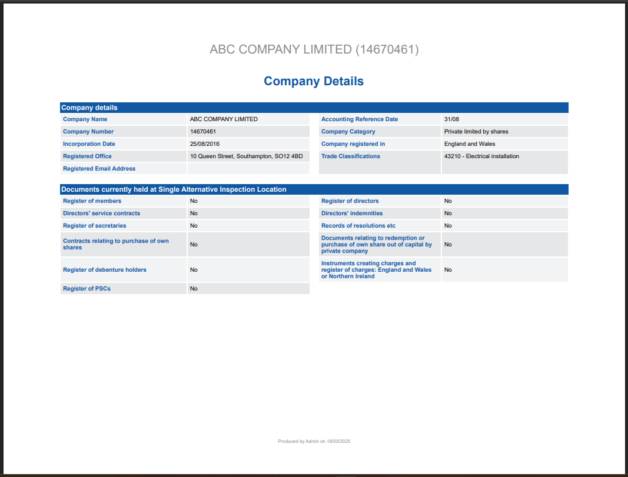 Company Registers