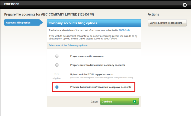 Showing position of new produce board minute radio button