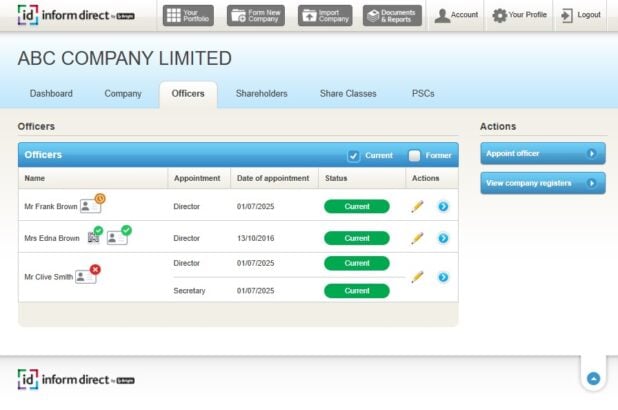 inform direct Identity verification checks